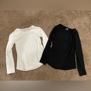 Girls Justice long sleeve shirts size 10 white/blk